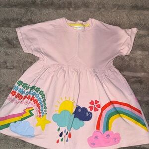 Mini Boden Pink Casual Sundress with Crew Neck